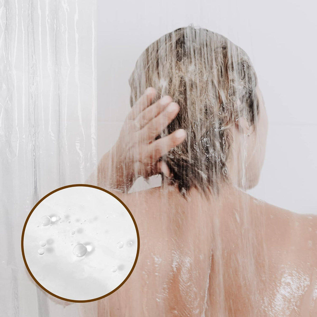 Clear Shower Liner with Rustproof Grommets & Magnets Barossa Design