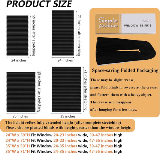 Maritown Cordless Blackout Blinds Cut to Size Self Adhesive Shades