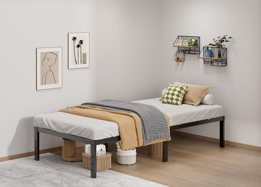 LUMUNANCE Twin Metal Bed Frame, 14 Inch Platform with Underbed Storage
