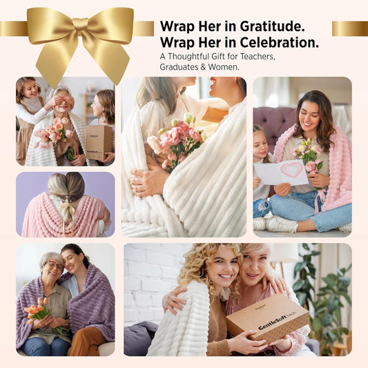 Soft Fleece Throw Blanket for Couch and Bed, Bedsure 50x60 Off White