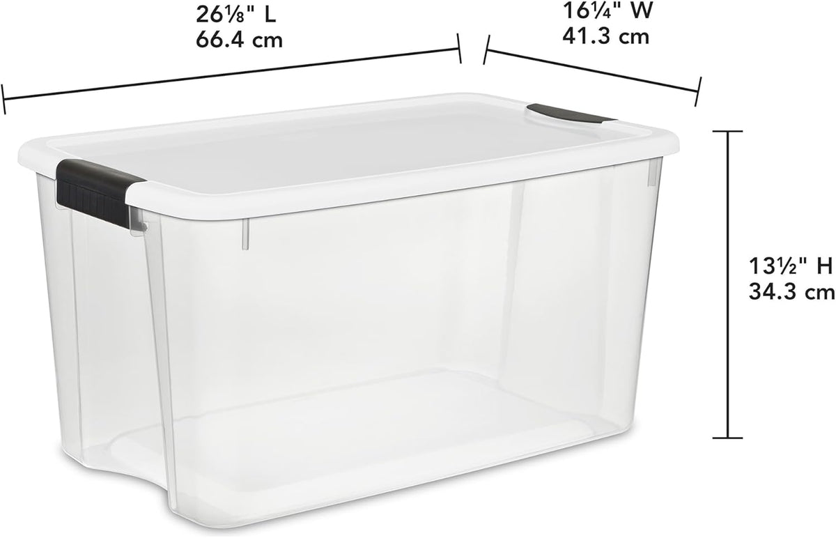 Clear Storage Bins With Lids, 70 Quart, 4 Pack By Sterilite