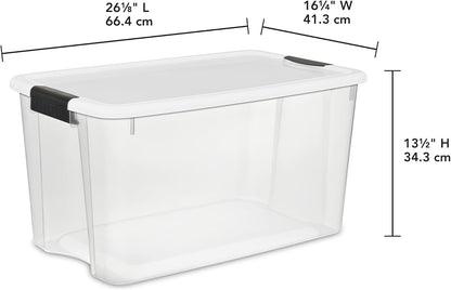 Clear Storage Bins With Lids, 70 Quart, 4 Pack By Sterilite