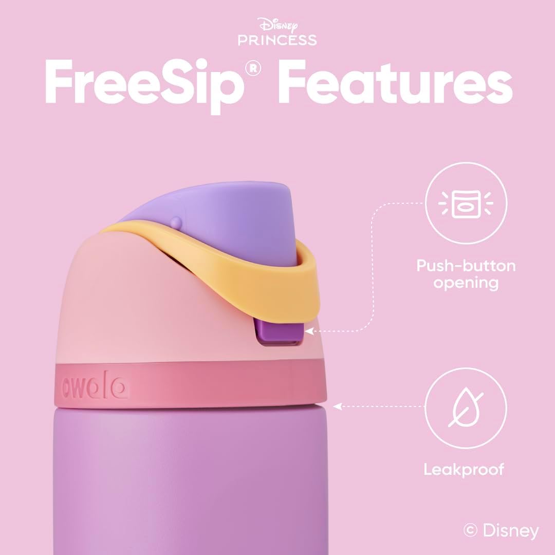 Owala Disney Princess Insulated Water Bottle With FreeSip Spout, 24 Oz