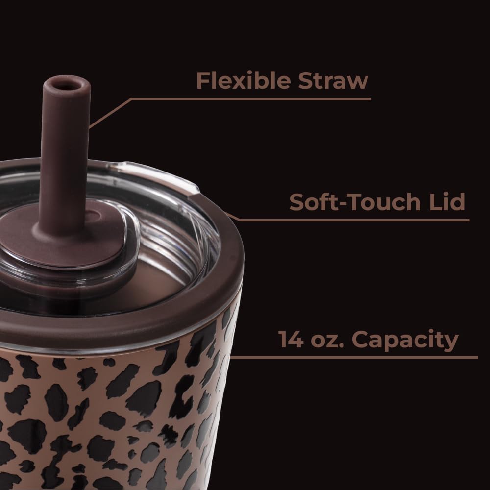 Ceramic-Lined Insulated Tumbler with Straw, 14 oz by HydroJug