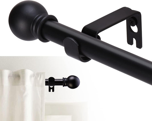 Heavy Duty Metal Curtain Rods for Windows, Matte Black, GXOACKJ