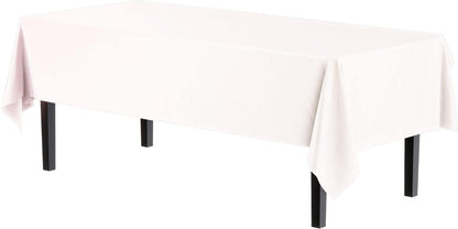 White Plastic Tablecloth 6-Pack, Party Solids 54x108 Inch