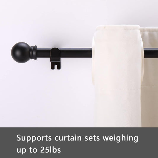 Heavy Duty Metal Curtain Rods for Windows, Matte Black, GXOACKJ