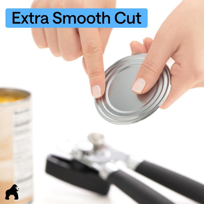 Gorilla Grip Heavy Duty Manual Can Opener, Smooth Edge & Bottle Opener