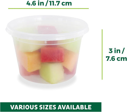 50 Count 16 Oz Deli Food Containers, Freshware Leakproof And Stackable