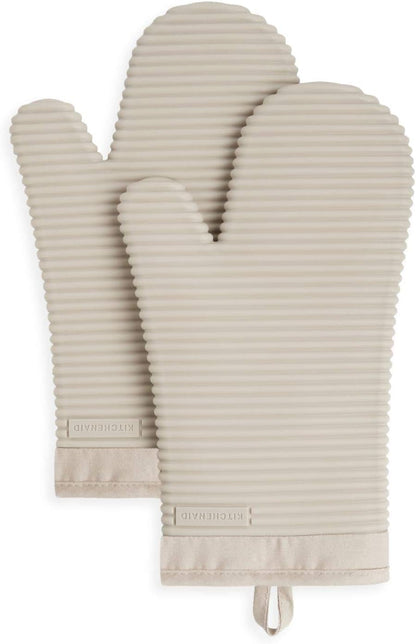 Ribbed Silicone Oven Mitts 2-Pack, Heat Resistant To 500°F KitchenAid