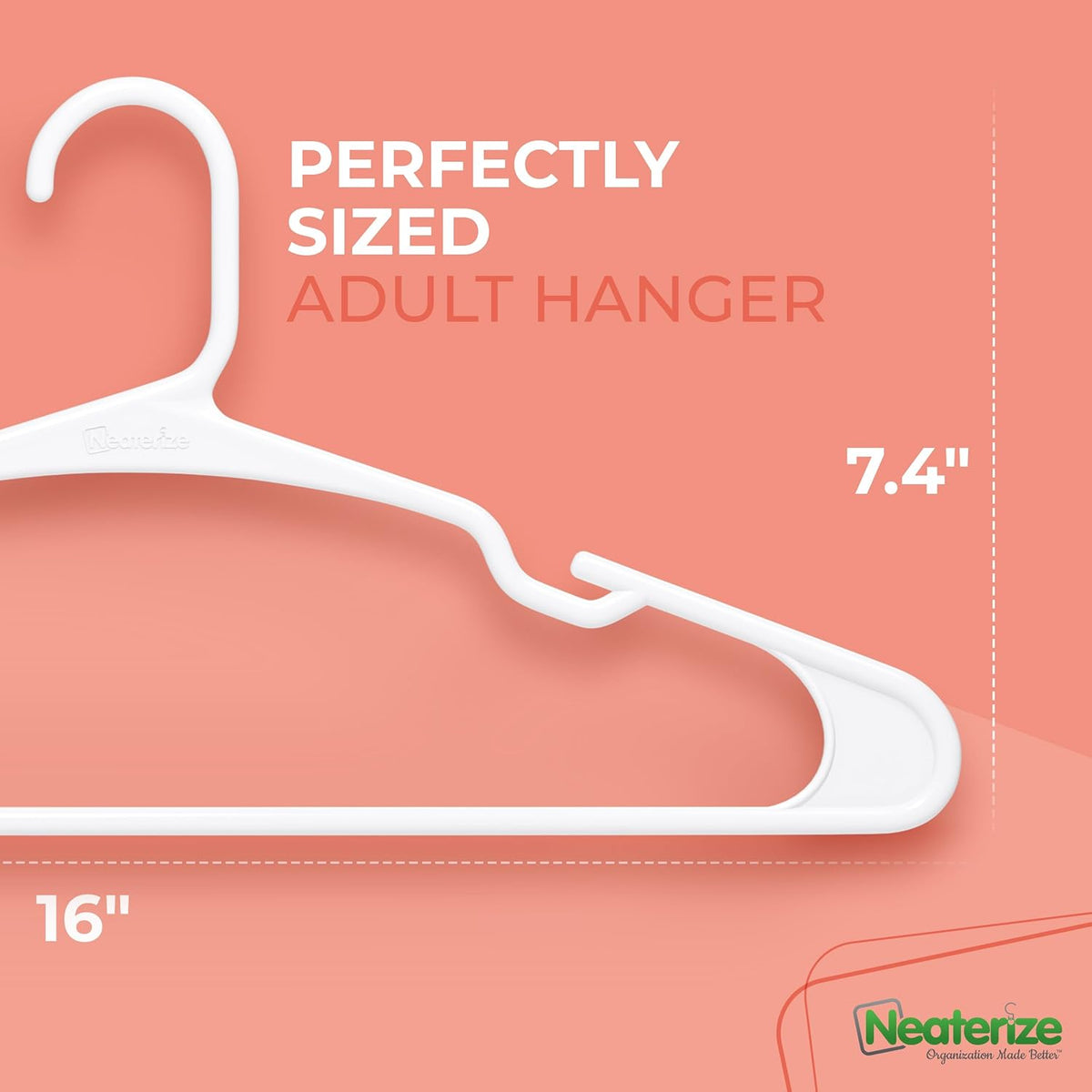 Plastic Clothes Hangers 50 Pack, Neaterize Space Saving Heavy Duty