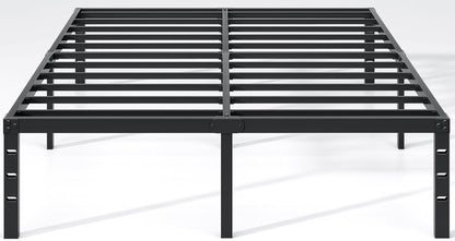 Queen Metal Bed Frame with Storage, NEW JETO Heavy Duty Frame, Black