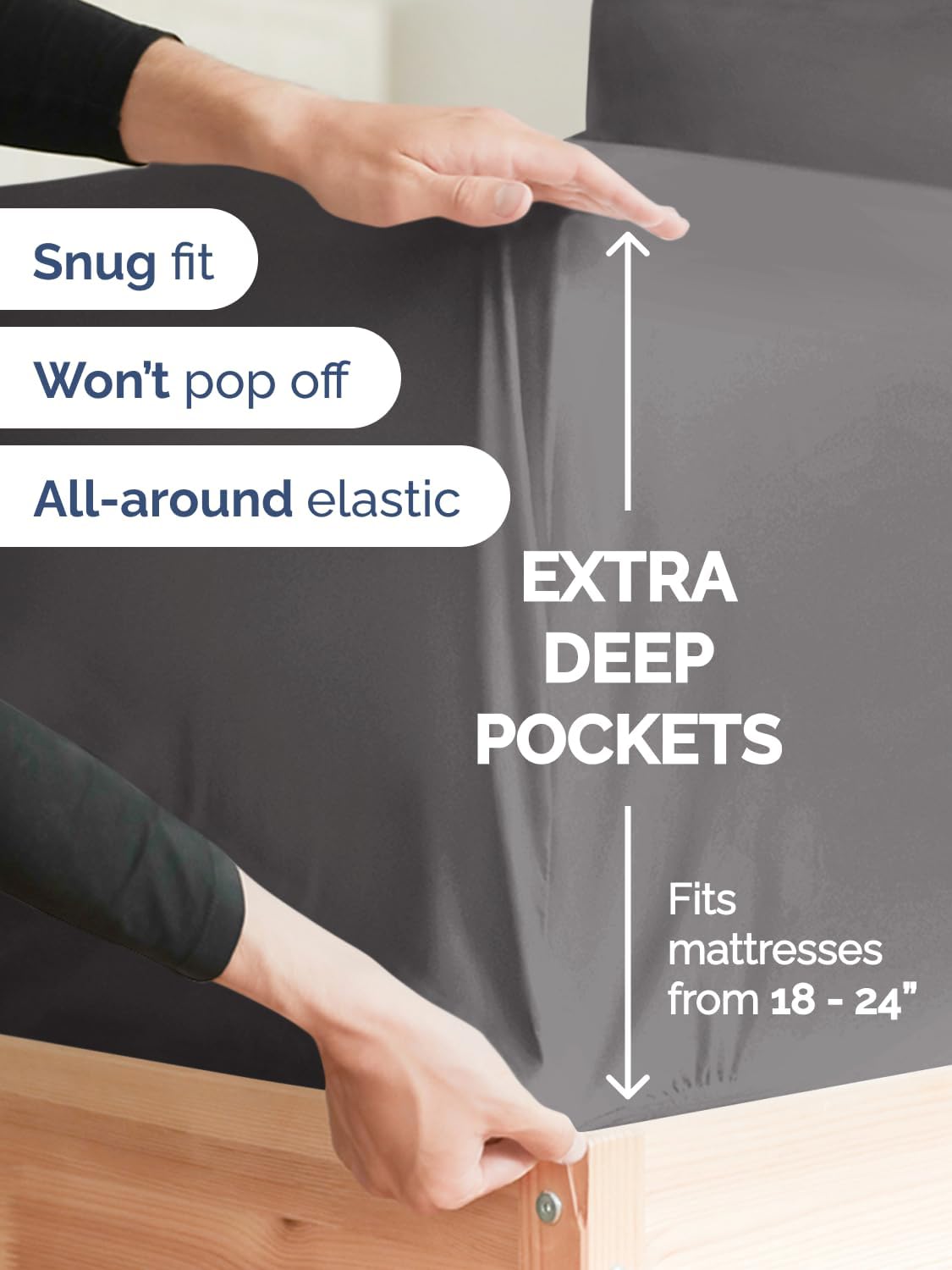 Extra Deep Queen Sheet Set 6 Piece Cooling Microfiber CGK Unlimited