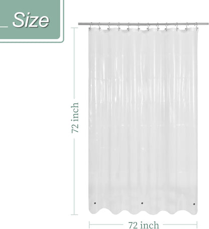 Mrs Awesome Clear Shower Curtain Liner with Magnets, 72x72 PEVA