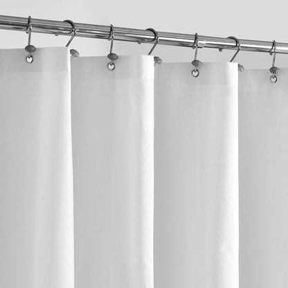 Waterproof Fabric Shower Curtain Liner with 3 Magnets, 72x72 White