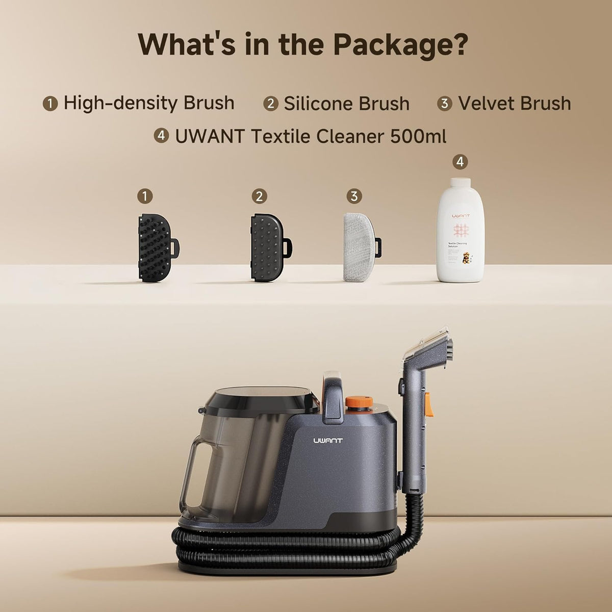 Uwant Y100 Portable Carpet Cleaner with 18Kpa Suction and 2-in-1 Tank