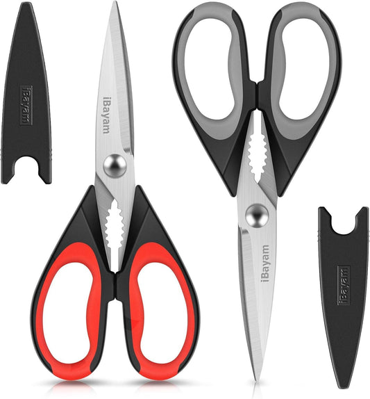 Heavy Duty Kitchen Shears, iBayam Stainless Steel 2-Pack