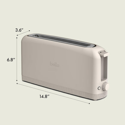 BELLA Slim 2-Slice Toaster, 10-Inch Slot for Sourdough, 6 Shade Settings