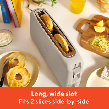 BELLA Slim 2-Slice Toaster, 10-Inch Slot for Sourdough, 6 Shade Settings