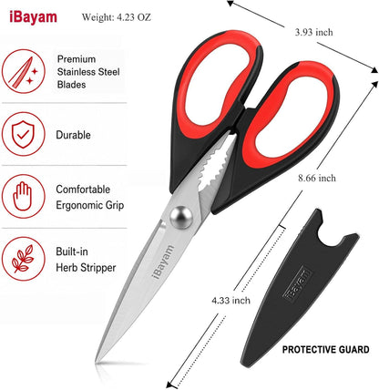 Heavy Duty Kitchen Shears, iBayam Stainless Steel 2-Pack