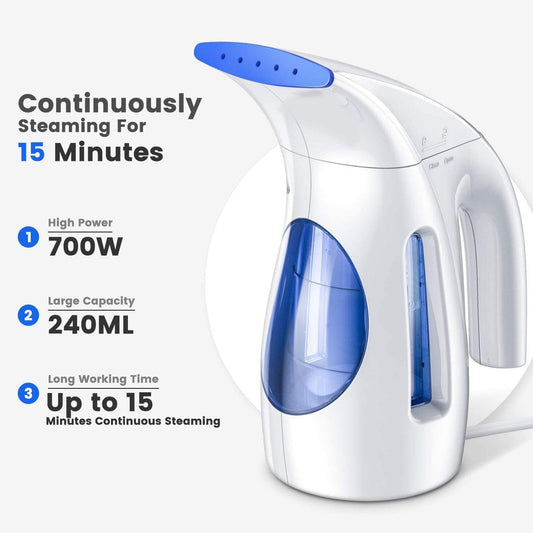 HiLIFE Portable Garment Steamer, 700W Wrinkle Remover, 240ml