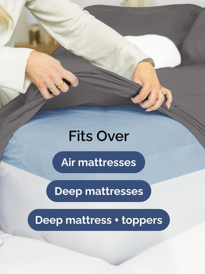 Extra Deep Queen Sheet Set 6 Piece Cooling Microfiber CGK Unlimited