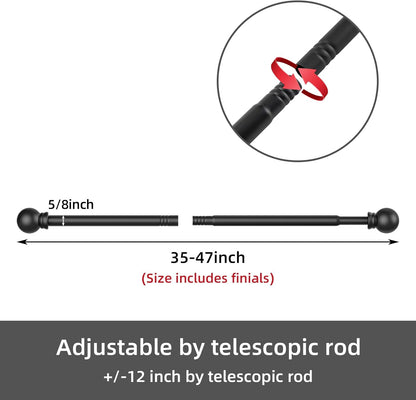 Heavy Duty Metal Curtain Rods for Windows, Matte Black, GXOACKJ