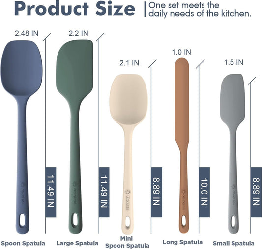5-Piece Silicone Spatula Set Heat Resistant to 600°F ChefAide
