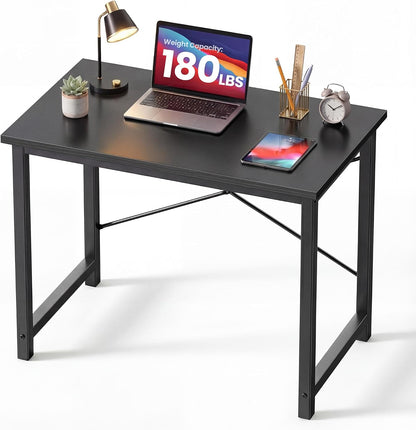 DUMOS 32 Inch Small Computer Desk With X-Brace Support, Black