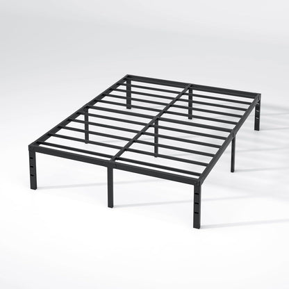 Queen Metal Bed Frame with Storage, NEW JETO Heavy Duty Frame, Black