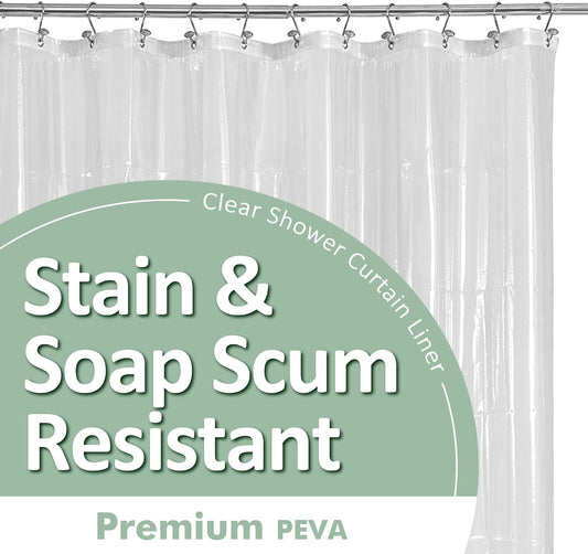 Clear Shower Liner with Rustproof Grommets & Magnets Barossa Design