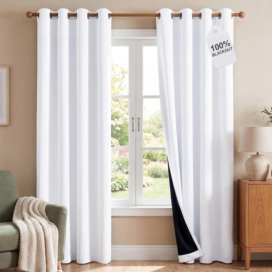 Nicetown Blackout Curtain Panels 84 Inch, Thermal Drapes, 2 Pack