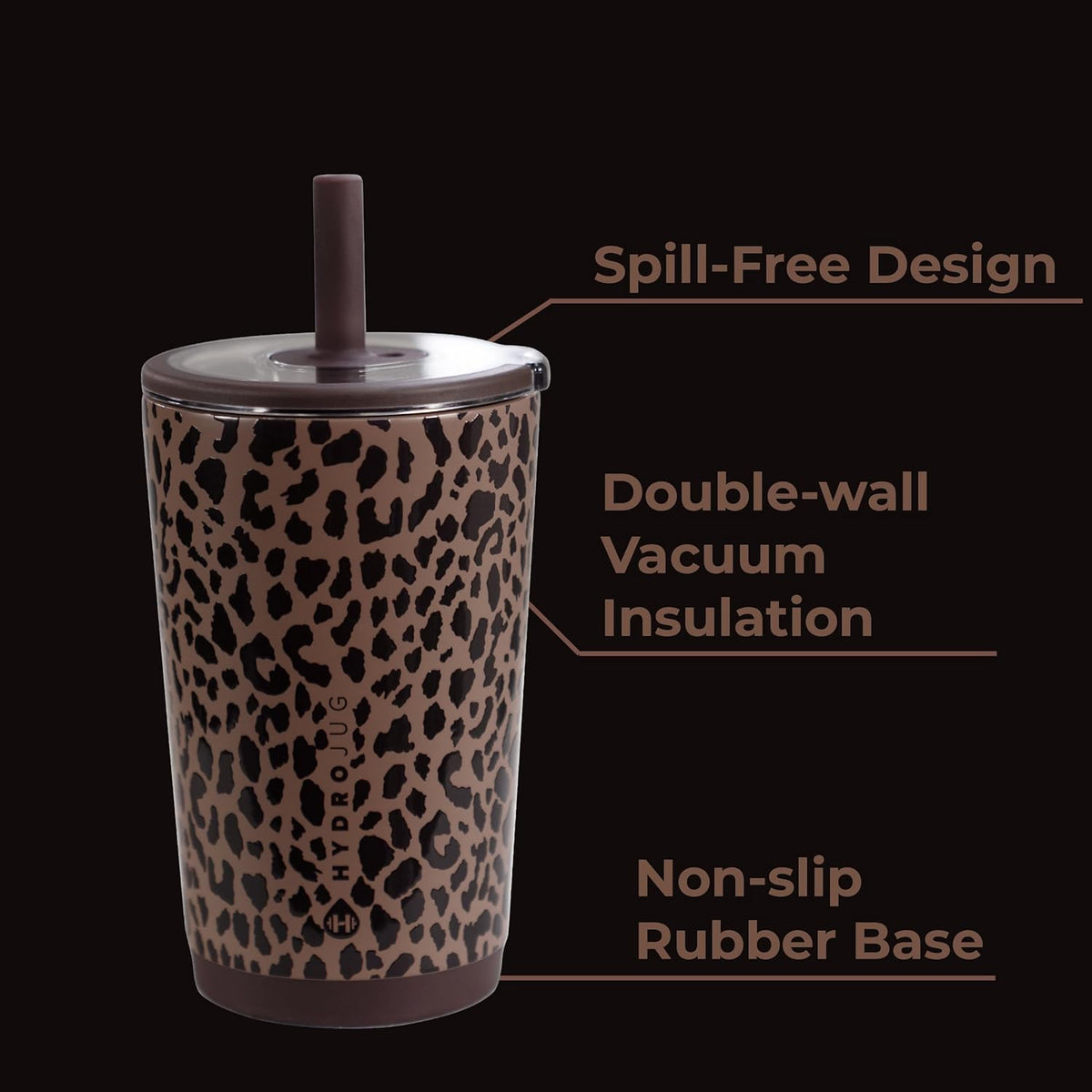 Ceramic-Lined Insulated Tumbler with Straw, 14 oz by HydroJug