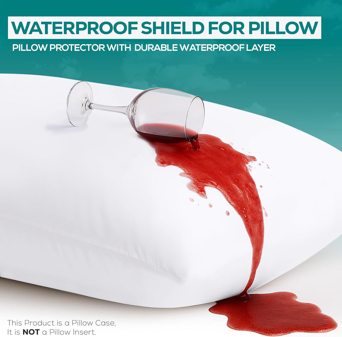 Waterproof Pillow Protectors, Set of 4, Zippered Jersey Utopia Bedding