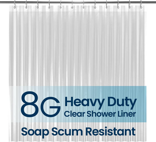 Clear Waterproof Shower Curtain 72x72 With Rust-Proof Grommets LiBa