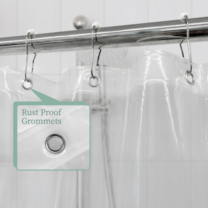 Mrs Awesome Clear Shower Curtain Liner with Magnets, 72x72 PEVA