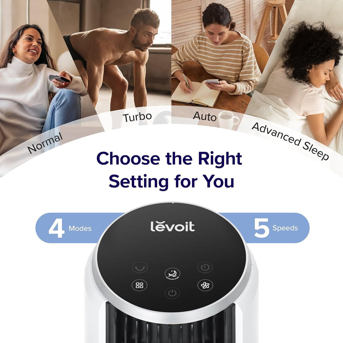 Levoit 36-Inch Tower Fan for Bedroom, Quiet Oscillating Cooling