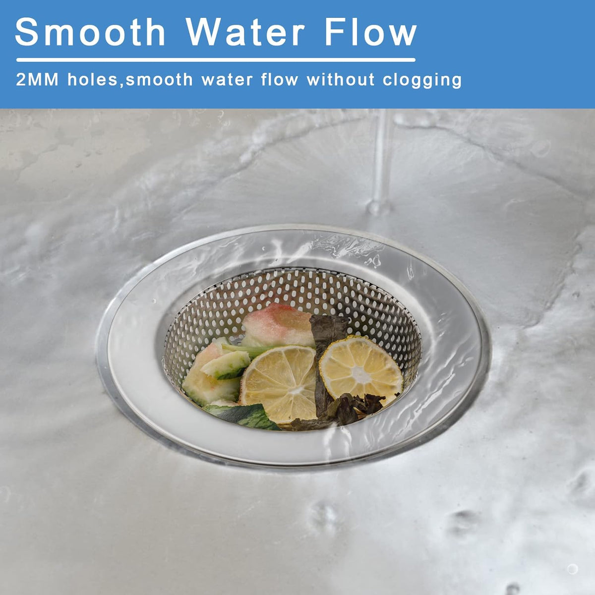 Kitchen Sink Strainer 2-Pack, Honmein Rustproof Stainless Steel