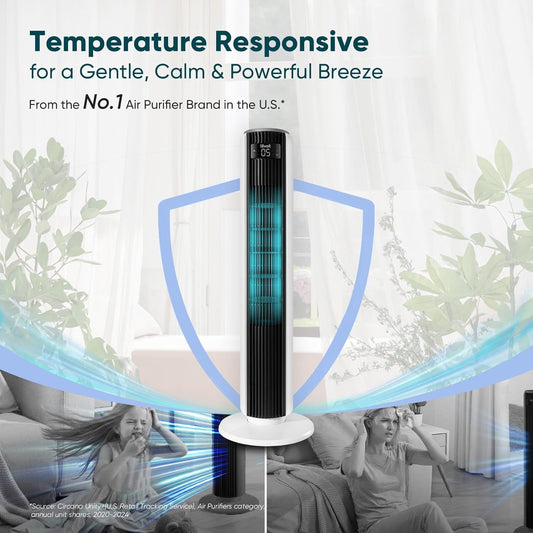 Levoit 36-Inch Tower Fan for Bedroom, Quiet Oscillating Cooling