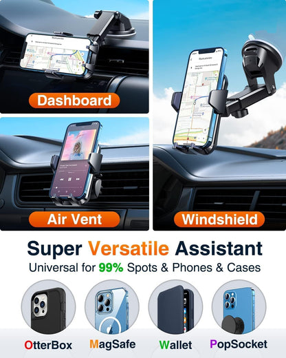 VANMASS Strong Suction Car Phone Mount for Dash, Windshield & Vent