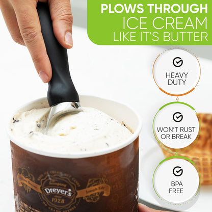 Heavy Duty Ice Cream Scoop With Comfort Handle By Spring Chef