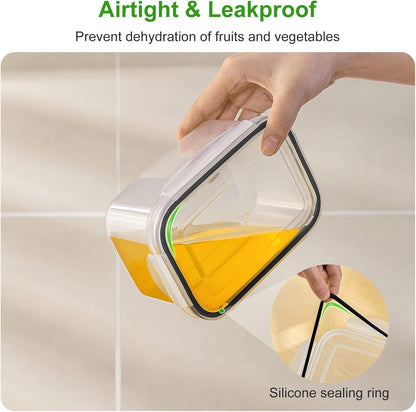 Leakproof Fridge Food Storage Bins With Colander - Freshmage 5 Pack