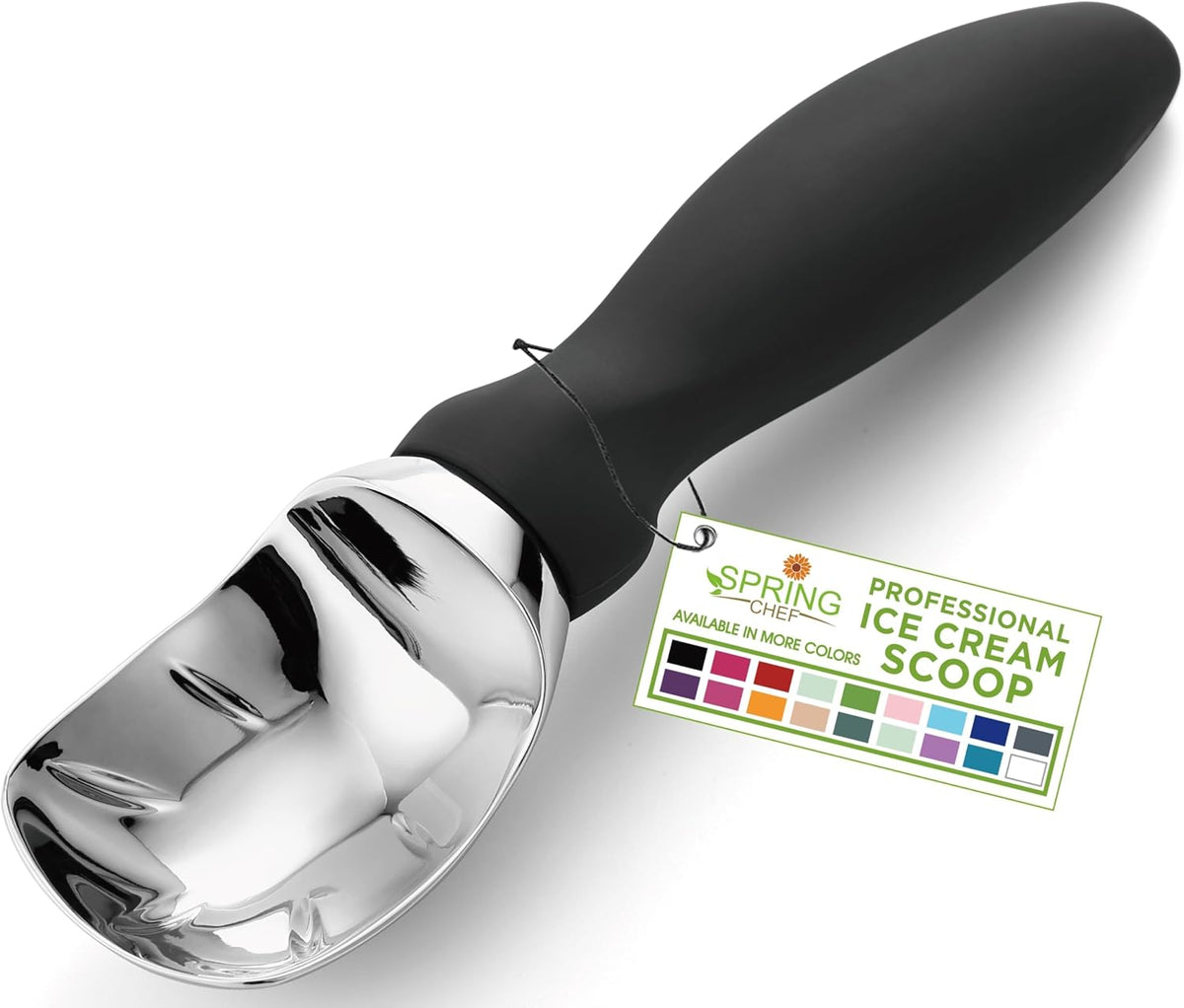 Heavy Duty Ice Cream Scoop With Comfort Handle By Spring Chef