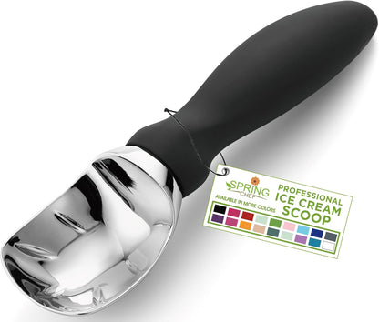 Heavy Duty Ice Cream Scoop With Comfort Handle By Spring Chef