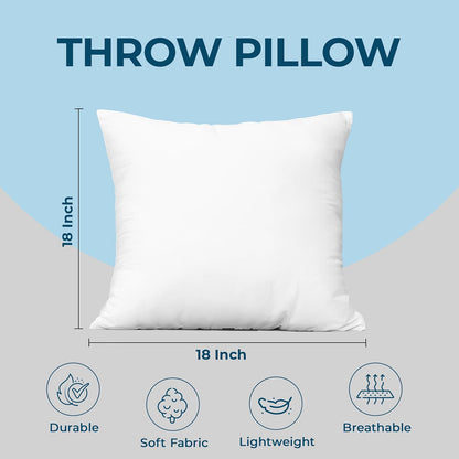 Throw Pillow Inserts, Set Of 4, 18x18 Down Alternative Utopia Bedding