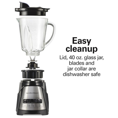 Wave Action Countertop Blender 40 Oz Glass Jar, 700W Hamilton Beach