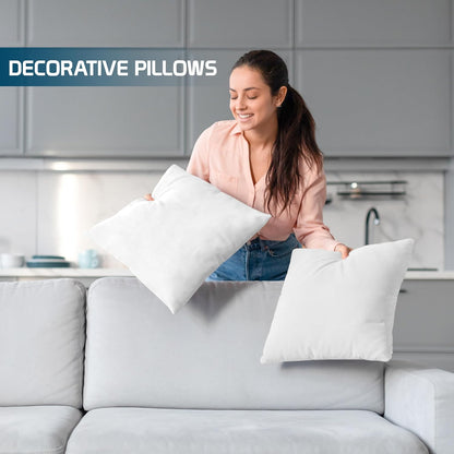 Throw Pillow Inserts, Set Of 4, 18x18 Down Alternative Utopia Bedding