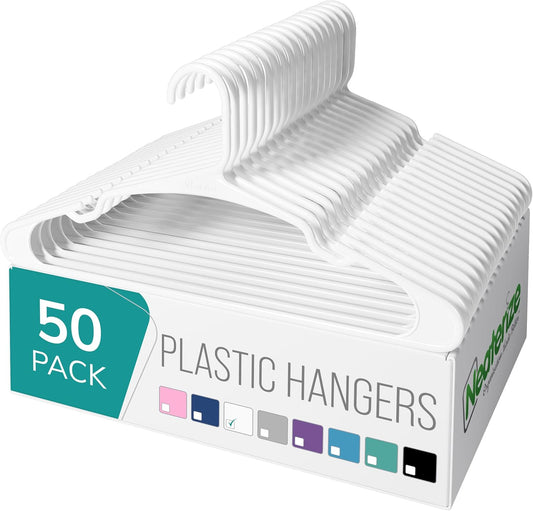 Plastic Clothes Hangers 50 Pack, Neaterize Space Saving Heavy Duty