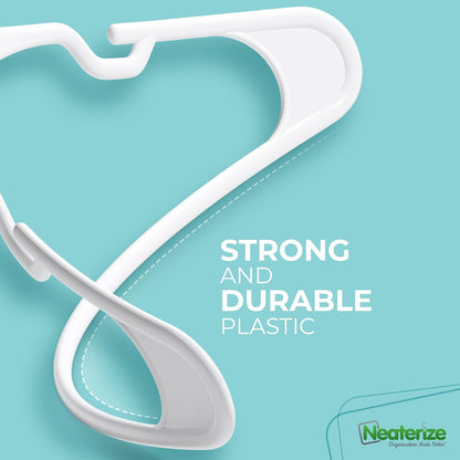 Plastic Clothes Hangers 50 Pack, Neaterize Space Saving Heavy Duty