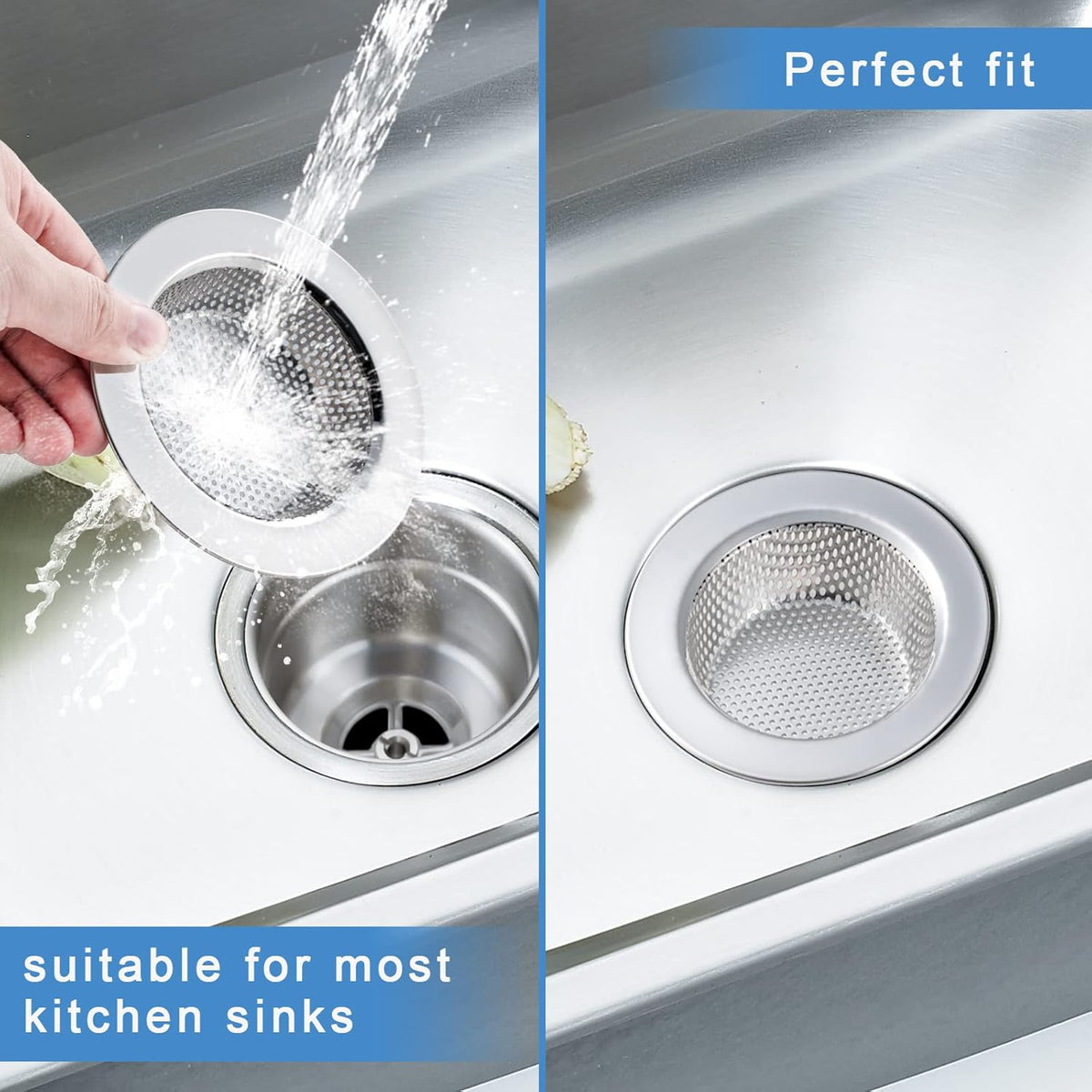 Kitchen Sink Strainer 2-Pack, Honmein Rustproof Stainless Steel